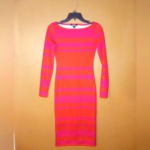 Project Runway Dresses Project Runway Stripe Knit Bodycon Dress Pink